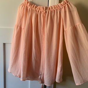 Micheal Kors Baby Pink Off the Shoulder Top